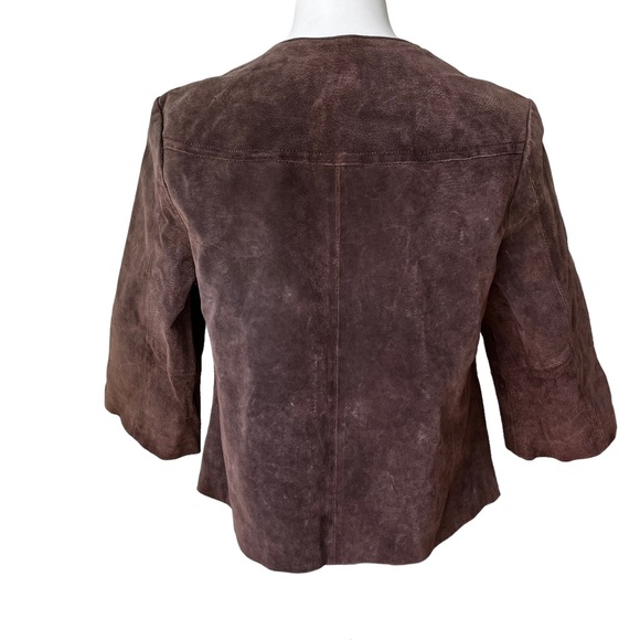 Live A Little Distressed Leather Swing Jacket, Brown. - Picture 3 of 11
